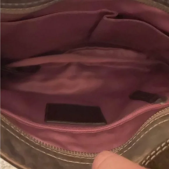 Coach Small Shoulder Bag with Pink Interior and Brown Exterior - Picture 3 of 10